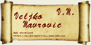 Veljko Mavrović vizit kartica